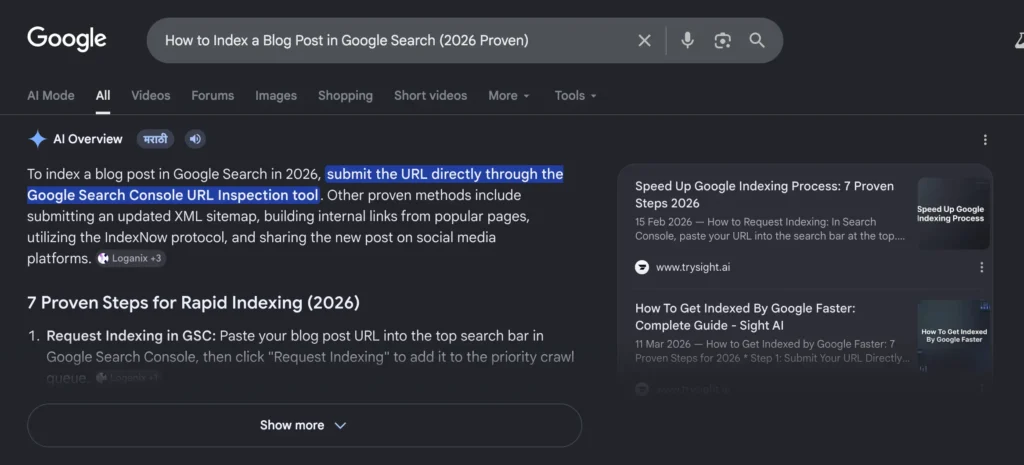 How to Index a Blog Post in Google